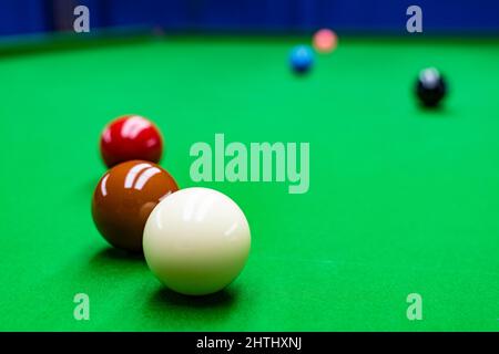 Snookered behind the brown ball Stock Photo