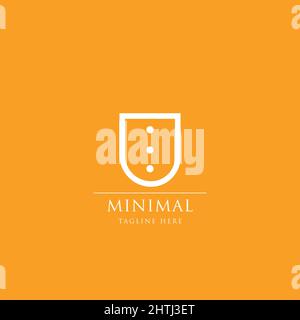 Modern minimal initial letter U alphabet business logo Stock Vector