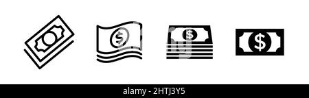 Dollar money icon design, outlined and flat style, design element related to payment Stock Vector