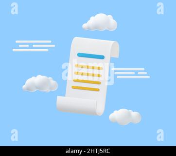 3d render Paper scroll Stock Vector