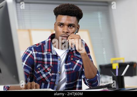 technician in a repairs or maintenance concept Stock Photo