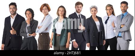 Multi ethnic business people team isolated on white background Stock Photo