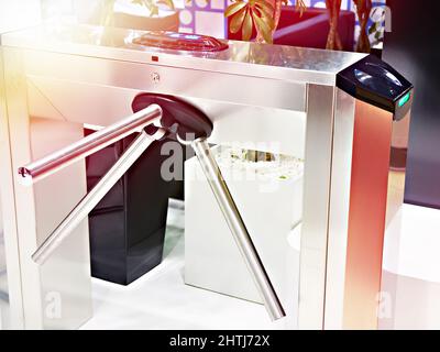 Modern baffle gate or turnstile Stock Photo
