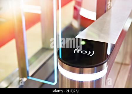 Modern baffle gate or turnstile Stock Photo