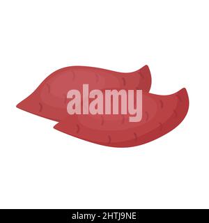 Sweet potato, whole tubers on white background. Vector illustration Stock Vector