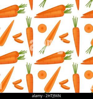 Seamless pattern with carrots. Carrot background, vector illustration Stock Vector