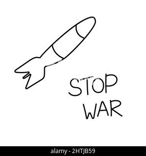 A military warhead. The concept of peace on earth. Stop the war. Stock Vector