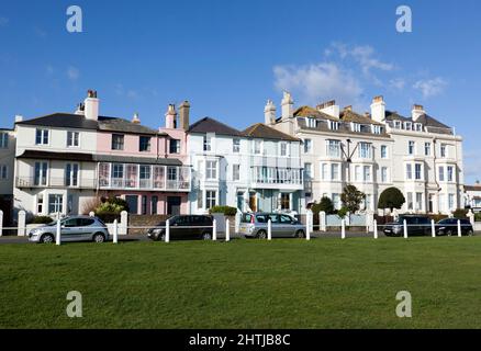 Seafront Period Houses on The Beech Road, Walmer, Kent Stock Photo