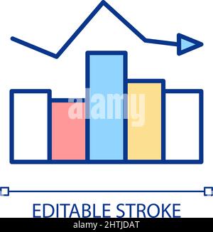 Statistical monitoring RGB color icon Stock Vector