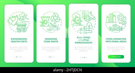 Urban comfort ideas green gradient onboarding mobile app screen Stock Vector