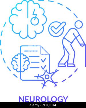 Neurology blue gradient concept icon Stock Vector