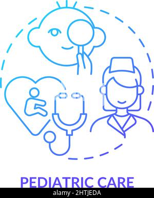Pediatric care blue gradient concept icon Stock Vector