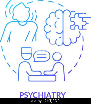 Psychiatry blue gradient concept icon Stock Vector
