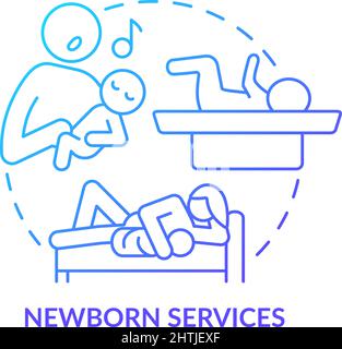 Newborn services blue gradient concept icon Stock Vector