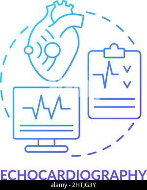 Echocardiography blue gradient concept icon Stock Vector