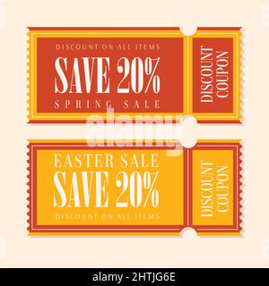 Easter Sale discount coupon. Can be used for voucher, wallpaper,flyers, invitation, posters, brochure, coupon discount,greeting card. Stock Vector