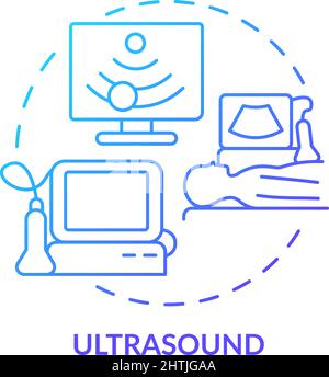 Ultrasound blue gradient concept icon Stock Vector