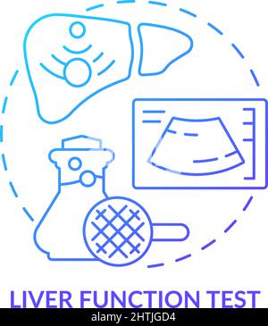 Liver function test blue gradient concept icon Stock Vector