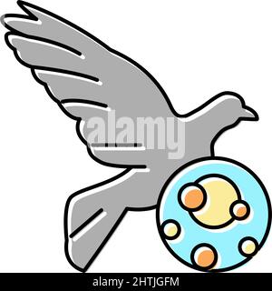 psittacosis bird color icon vector illustration Stock Vector