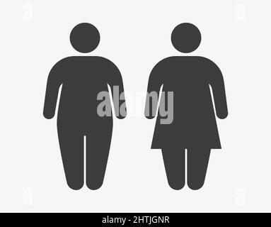 black vector fat man icon on white background Stock Vector Image & Art ...