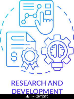 Research and development blue gradient concept icon Stock Vector