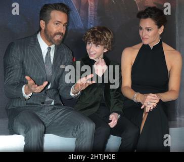 28 February 2022 - New York, New York - Mark Ruffalo, Ryan Reynolds, Walker  Scobell, Jennifer Garner. “The Adam Project” Netflix World Premiere held at  Alice Tully Hall in Lincoln Center. Photo