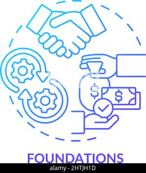 Foundations blue gradient concept icon Stock Vector