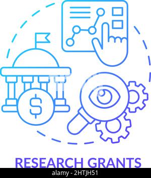 Research grants blue gradient concept icon Stock Vector