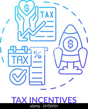 Tax incentives blue gradient concept icon Stock Vector