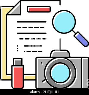 collection of evidence color icon vector illustration Stock Vector