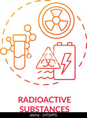 Radioactive substances red gradient concept icon Stock Vector