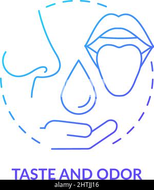 Taste and odor blue gradient concept icon Stock Vector