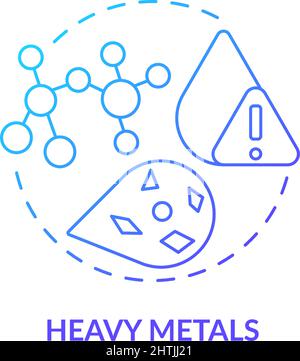 Heavy metals blue gradient concept icon Stock Vector