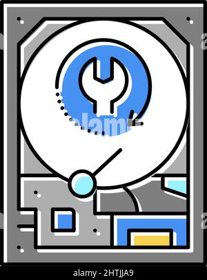 hard drive data recovery color icon vector illustration Stock Vector ...