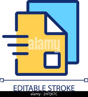Document sharing pixel perfect RGB color icon Stock Vector