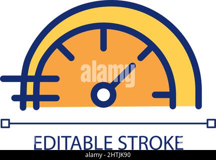 Speedometer pixel perfect RGB color icon Stock Vector