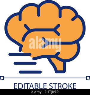 Brain activity pixel perfect RGB color icon Stock Vector