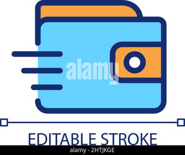 Quick payment pixel perfect RGB color icon Stock Vector