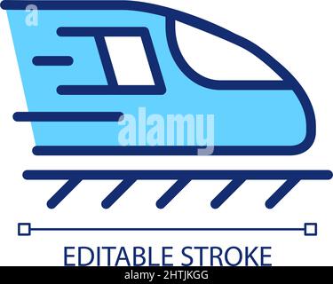 Train pixel perfect RGB color icon Stock Vector