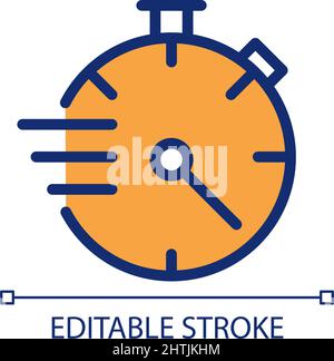 Stopwatch pixel perfect RGB color icon Stock Vector