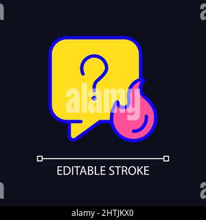 Urgent question RGB color icon for dark theme Stock Vector