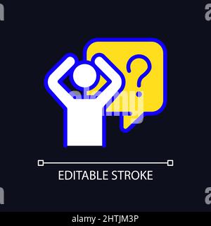 Fear RGB color icon for dark theme Stock Vector