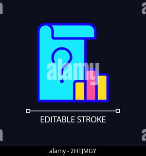 Unclear data RGB color icon for dark theme Stock Vector