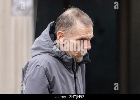 Robert Whippe outside St Albans Magistrates' Court. He has pleaded guilty to two counts of sending a grossly offensive message following England's defeat in July last year. After losing the penalty shoot-out to Italy, Whippe took to Twitter to post his views about Rio Ferdinand's commentary of the match using racist derogatory emojis. Picture date: Tuesday March 1, 2022. Stock Photo