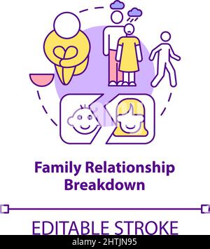 Family relationship breakdown concept icon Stock Vector