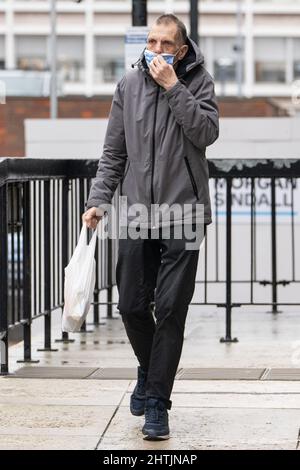 Robert Whippe outside St Albans Magistrates' Court. He has pleaded guilty to two counts of sending a grossly offensive message following England's defeat in July last year. After losing the penalty shoot-out to Italy, Whippe took to Twitter to post his views about Rio Ferdinand's commentary of the match using racist derogatory emojis. Picture date: Tuesday March 1, 2022. Stock Photo