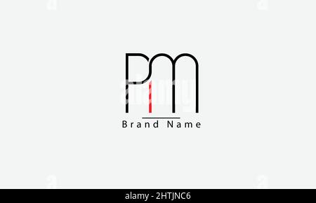 PM MP P M abstract vector logo monogram template Stock Vector