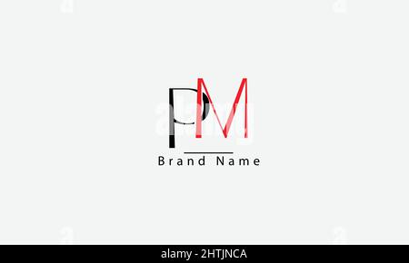 PM MP P M abstract vector logo monogram template Stock Vector