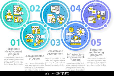 Helping programs for small business circle infographic template Stock Vector