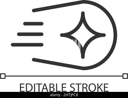 Comet pixel perfect linear icon Stock Vector